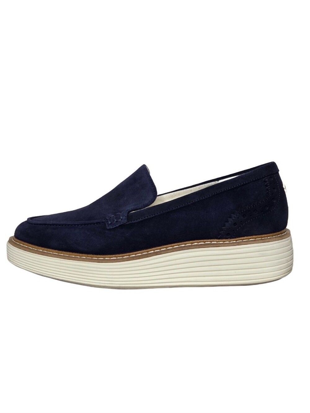 Cole Haan Women’s Navy Suede Platform Loafer